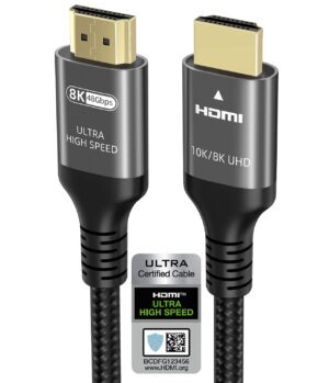 10K 8K 4K HDMI Cable 48Gbps 2M, Cer...