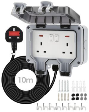 Double Outdoor Socket 10M Extension...