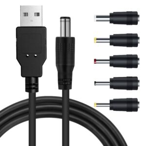 1M USB to DC Power Cable with 5 Con...