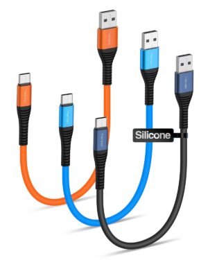 Silicone Short USB C Cable, 3A Type...