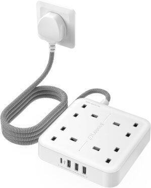 LENCENT Extension Lead with 4 Way O...