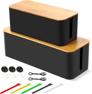 Cable tidy box, Set of 2 cable mana...