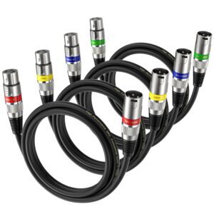 1M XLR Cables 4 Packs,XLR Male to F...
