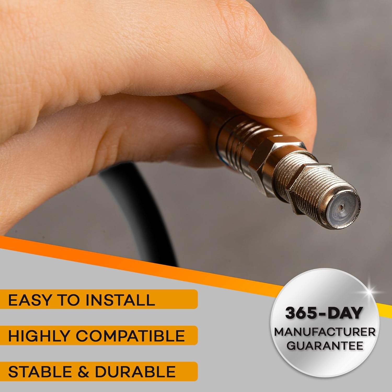 ASNQ RG6 Coaxial Cable Connectors Set 75 OHM - High-Speed Premium Coax Cable 3m - For Internet, Digital TV, Satellite, Aerial Connections - Includes 4 Extension Couplers to connect Cable Extensions - Image 7