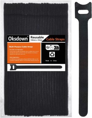 Cable Tie Reusable Black 50 Pack St...