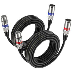 5M XLR Cables 2 Packs,XLR Male to F...