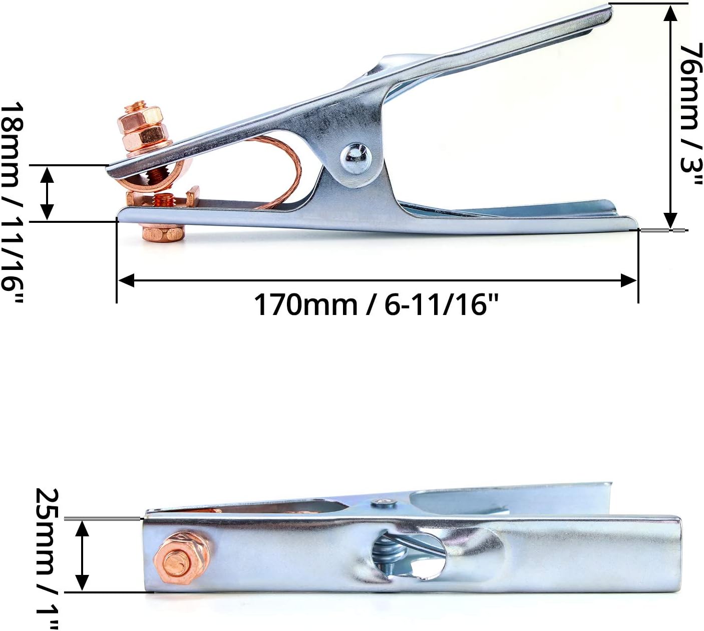 QWORK® Earth Clamp, Welding Ground Clamps, 300AMP ARC Welder TIG and MIG Ground Cable Grip Earth Clamp, for Welding Machine - Image 6