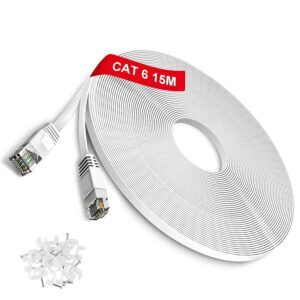 TBMax Flat Ethernet Cable 15m Long,...