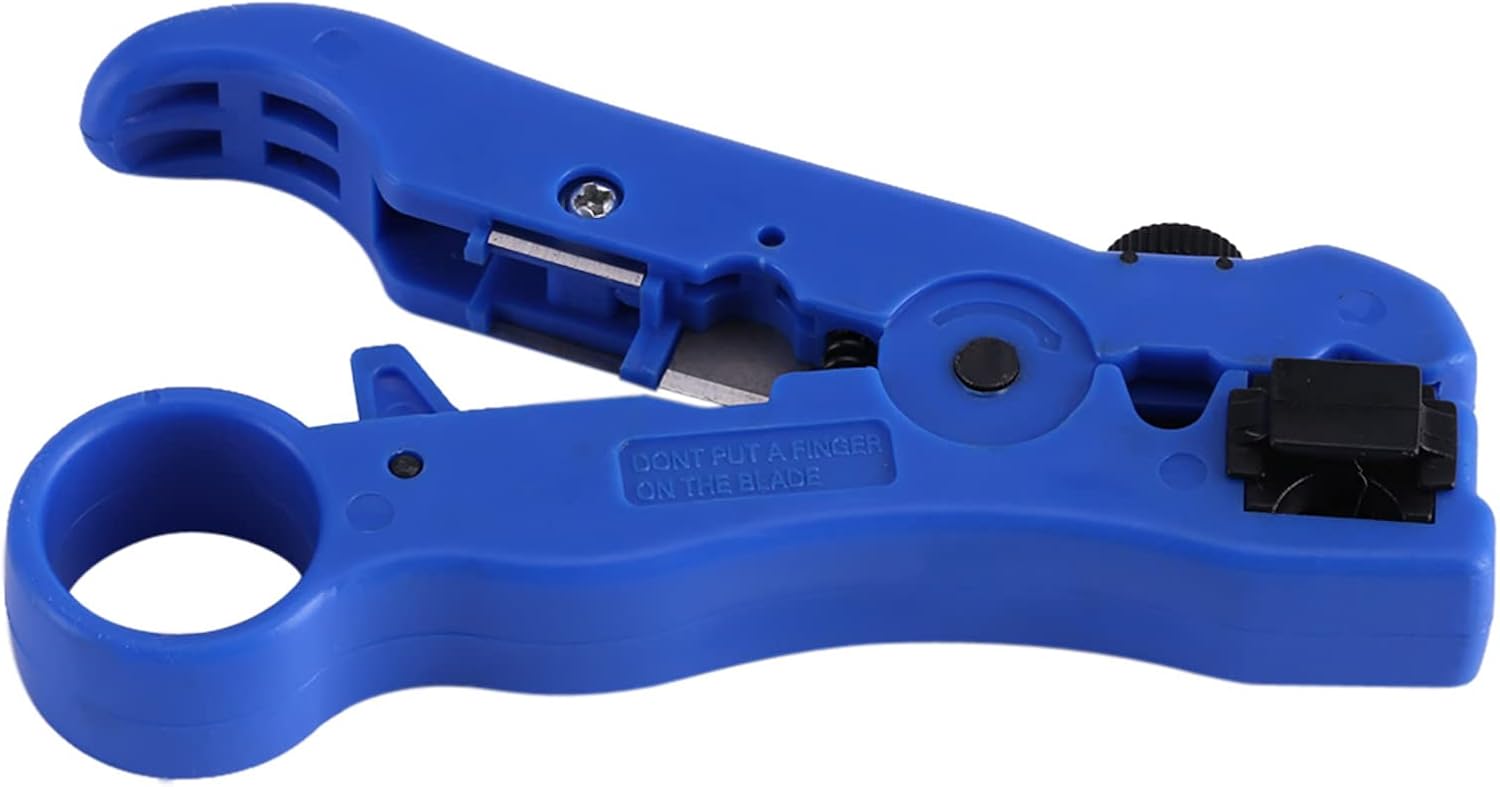 Coaxial Cable Cutter Stripper Stripping Tool Multi functional Convenient Simple to Operate Light Compact for RG59 RG6 RG7 RG11 Blue 124.6 x 37mm - Image 2