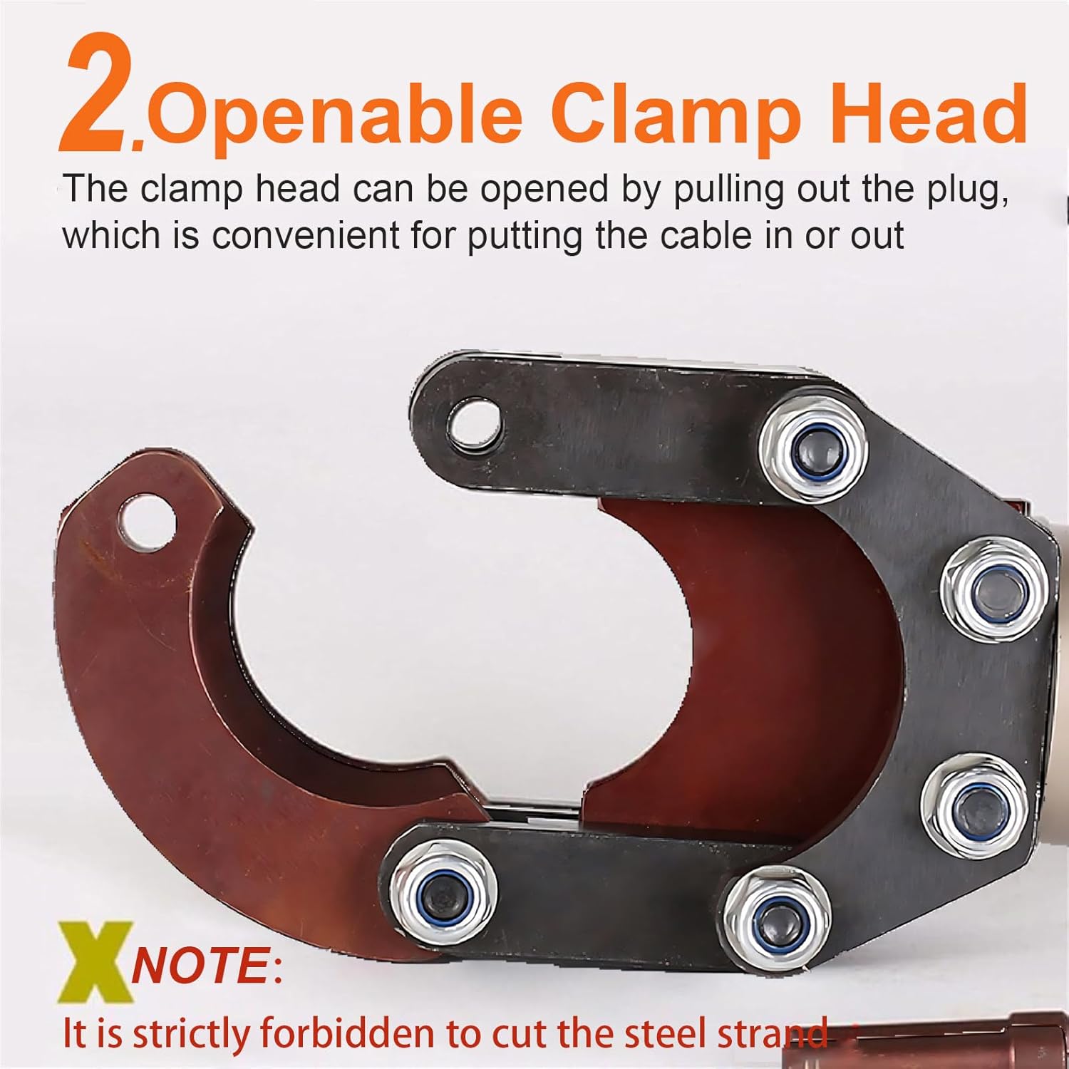 Heavy Duty Hydraulic Cable Cutters for Copper, Aluminum & Armored Cables up to 95mm - Includes Safety Valve - Image 4