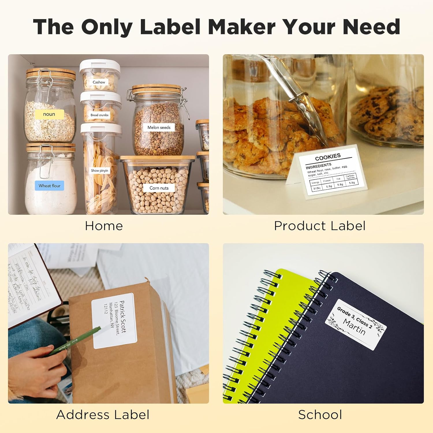 SUPVAN T50M Pro Bluetooth Label Maker Machine with 3 Tapes, Wide Waterproof Label, Versatile App with 40 Fonts and 450+ Icons, Inkless Labeler for Home, Kitchen, School, Office Organization, Black - Image 8