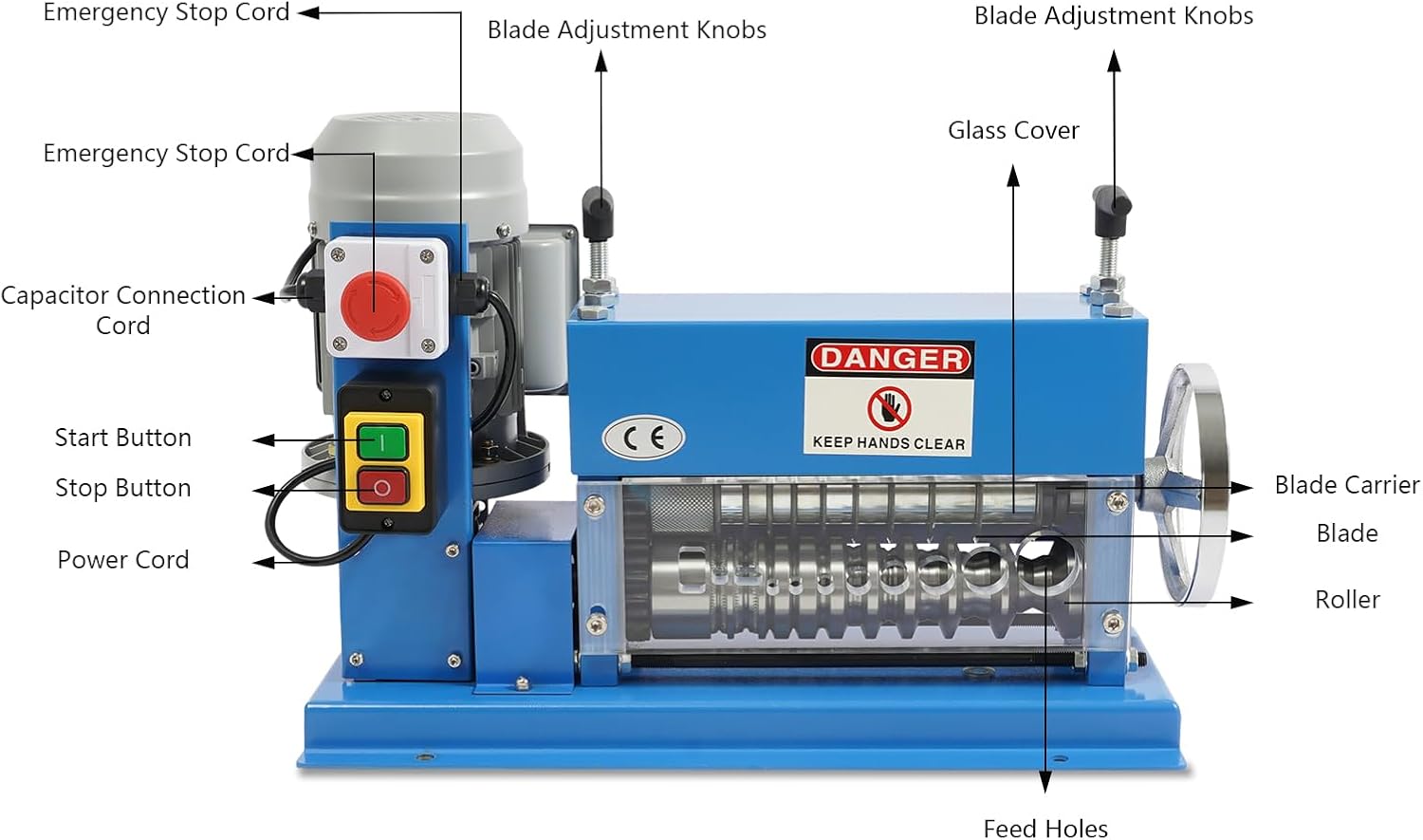 Automatic Wire Stripper Electrical Cable Stripper Machine 370W Cable Stripper Machine 1.5mm ~ 38mm Electric Wire Stripper, 11 Channel Copper Cable Machine for Leftover Cable Recycling - Image 3