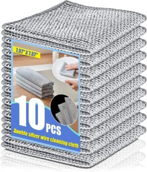 10 Pack 20x20cm Double-Layer Silver...