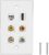 MEIRIYFA HDMI & RCA 6 Port Keystone Plate, HDMI Coax CAT6 Ethernet Wall Outlet Plate Panel with 3 RCA + 1 Cat6 + 1 Coax Cable TV F Type Port