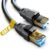 Vabogu Cat 8 Ethernet Cable, Heavy Duty High Speed Internet Network Cable, Multiple Size Options, 26AWG, 2000MHz 40Gbps with Gold Plated RJ45 Connectors, Shielded for Indoor & Outdoor Use, 6FT