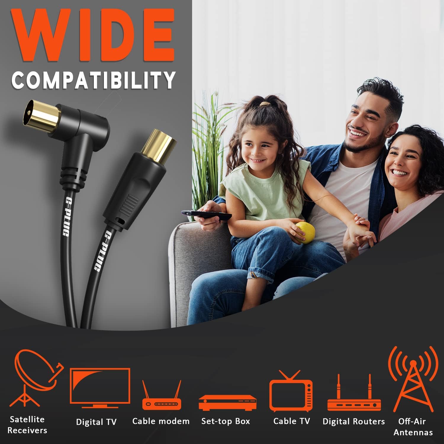 1m TV Aerial Cable