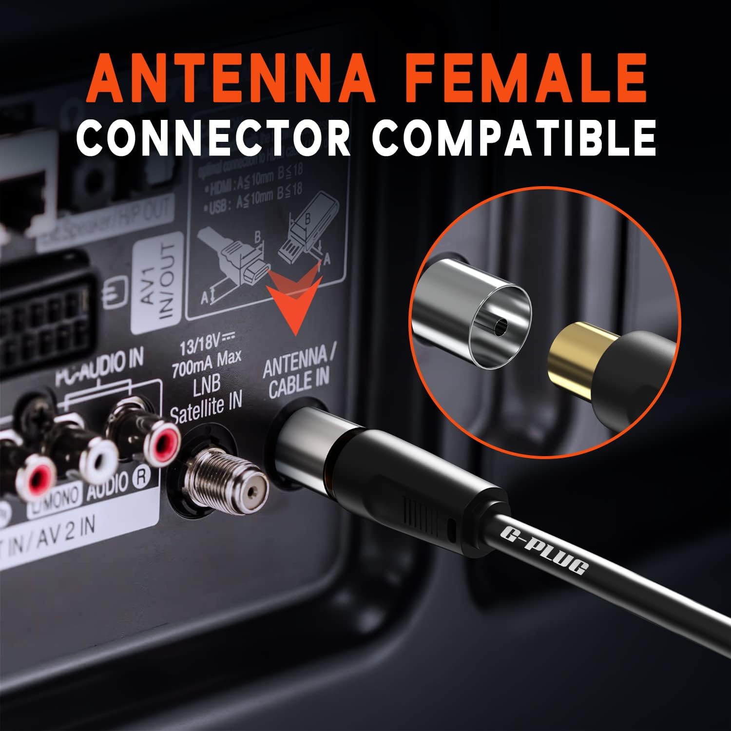 1m TV Aerial Cable