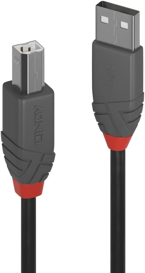 Lindy 2m USB 2.0 Printer Cable, USB-A to USB-B Cable ,Scanner and Printer cable for HP, Canon, Dell, Epson, Brother, Electric Piano, Anthra line - Image 4