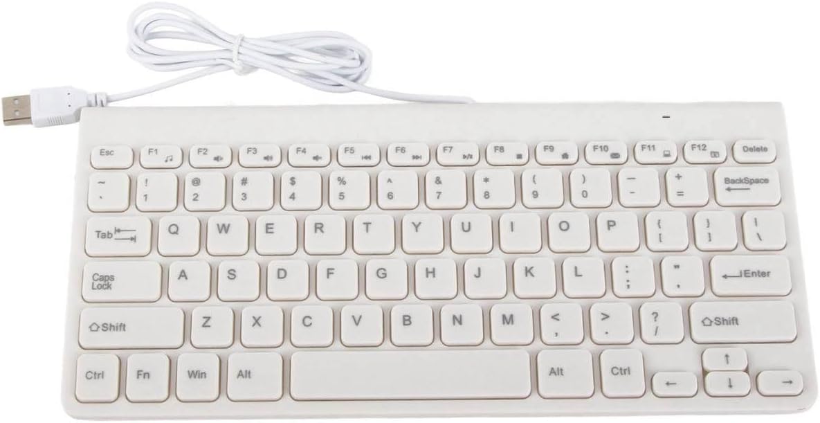Ultra Thin USB Wired Keyboard Mouse Set Combo for PC Laptop, Compact Design, Plug and Play, 1. Durable Cable, Lightweight and Comfortable (White) - Image 3