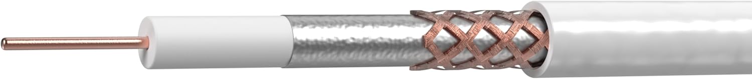 SLx Labgear 100m Coaxial Satellite Cable RG6 White Digital Aerial, Data & Satellite Coax TV Cable - Image 2