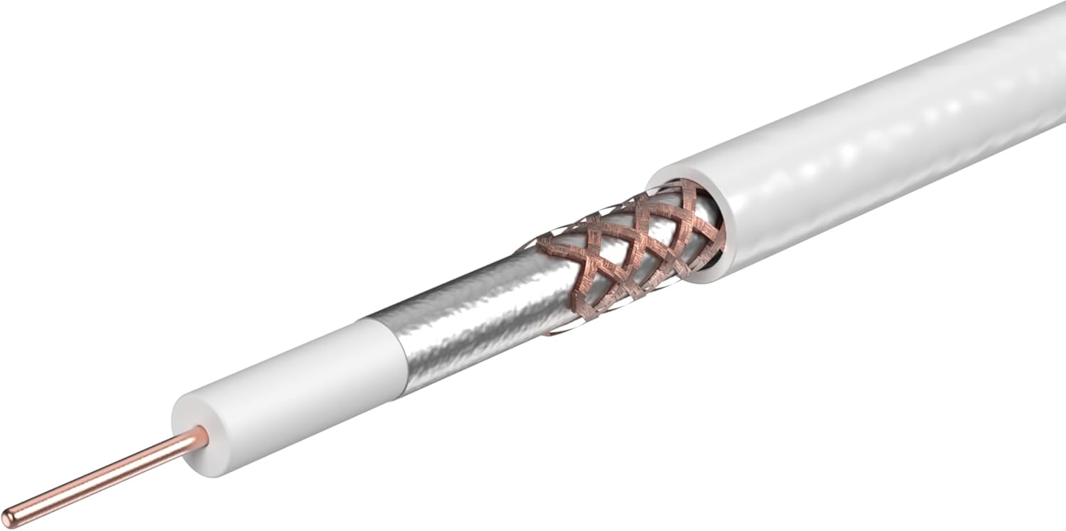 SLx Labgear 100m Coaxial Satellite Cable RG6 White Digital Aerial, Data & Satellite Coax TV Cable - Image 3