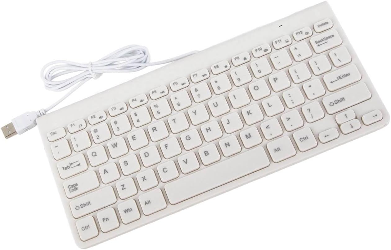 Ultra Thin USB Wired Keyboard Mouse Set Combo for PC Laptop, Compact Design, Plug and Play, 1. Durable Cable, Lightweight and Comfortable (White) - Image 7