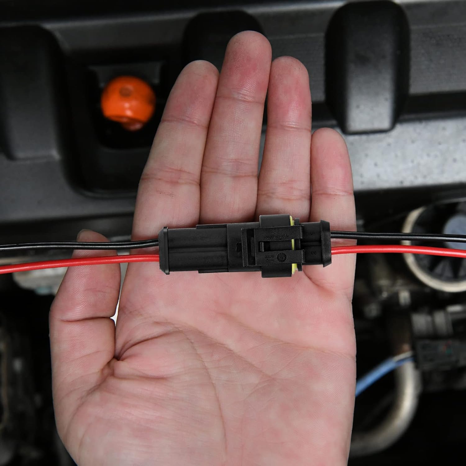 URAQT Car Waterproof Electrical Connector, 5 Pcs 2 Pin Car Wire Connector, Waterproof Connector with 16 AWG Wire and 20 Solder Terminals, For Car, Truck, Boat and Other Wire Connections - Image 7