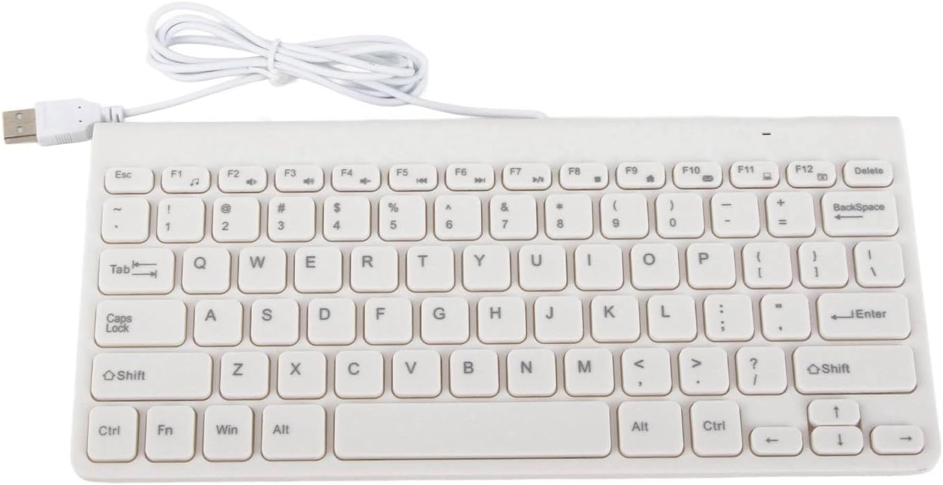 Ultra Thin USB Wired Keyboard Mouse Set Combo for PC Laptop, Compact Design, Plug and Play, 1. Durable Cable, Lightweight and Comfortable (White) - Image 4