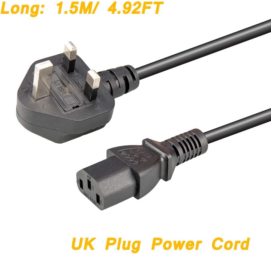 10A 250v Power Cable 3 Prong Power Cord, 1.5m Ps3 Pc Power Cable Monitor Power Cable Computer Power Cables, C13 Kettle Plug Power Lead Three Pin Lg Tv Power Cord Uk Ac Plug - Image 5
