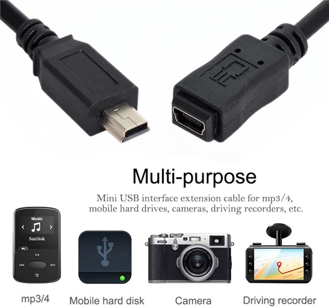 CY USB 2.0 Hi speed Mini USB 5Pin Male to Female Extension Adapter Cable 150cm - Image 2