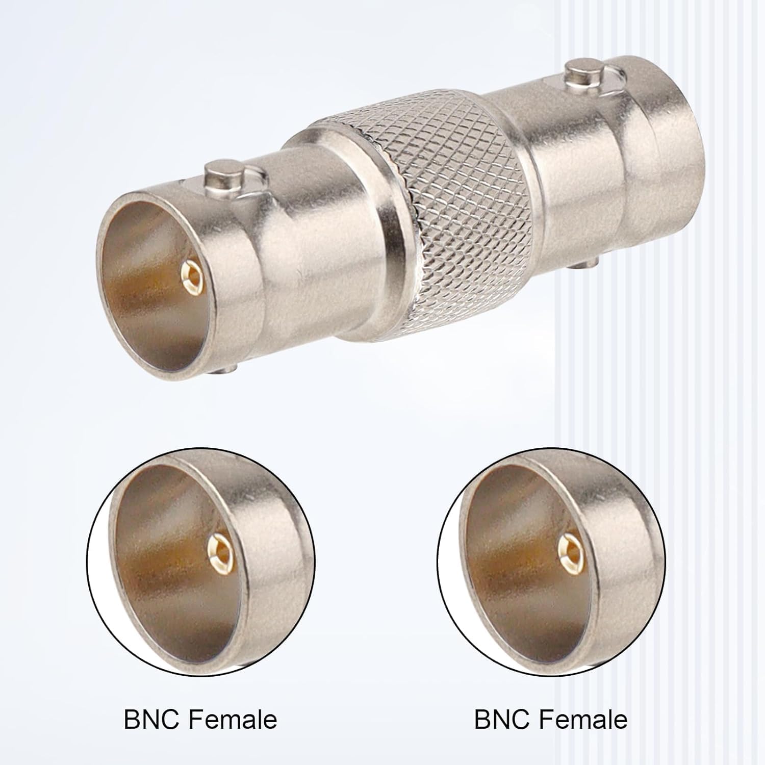 10 PCS BNC Female to Female Coupler Connector Adapter – Nickel-Plated Brass, In-Line Adapter for CCTV Security Camera, Video SDI/BNC Cable Extension, Signal Joiner (Silver) - Image 3