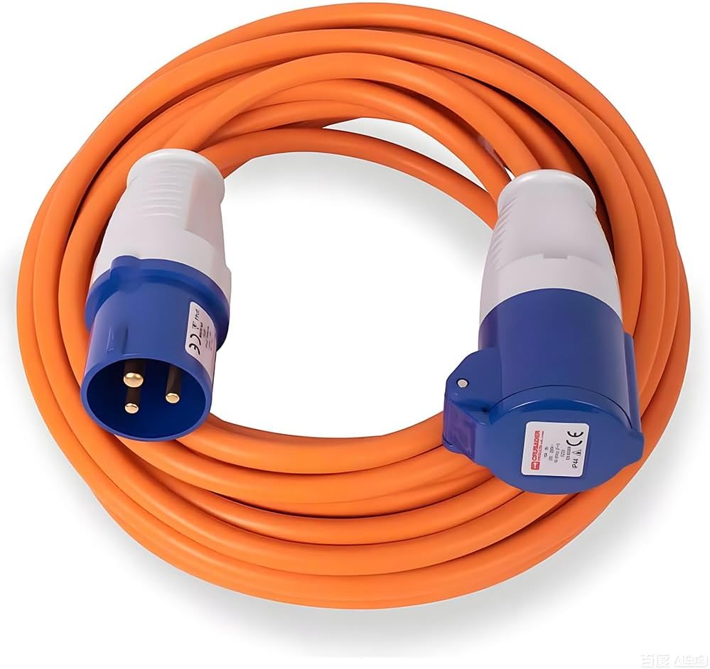 10M Extension Lead Cable - 240V 16 Amp Heavy Duty Camping Caravan Hook Up Cable - High Vis Orange - Perfect For Campervan & Motorhome