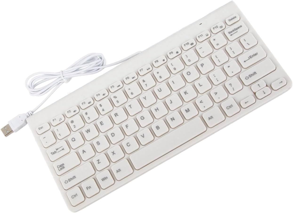 Ultra Thin USB Wired Keyboard Mouse Set Combo for PC Laptop, Compact Design, Plug and Play, 1. Durable Cable, Lightweight and Comfortable (White) - Image 2