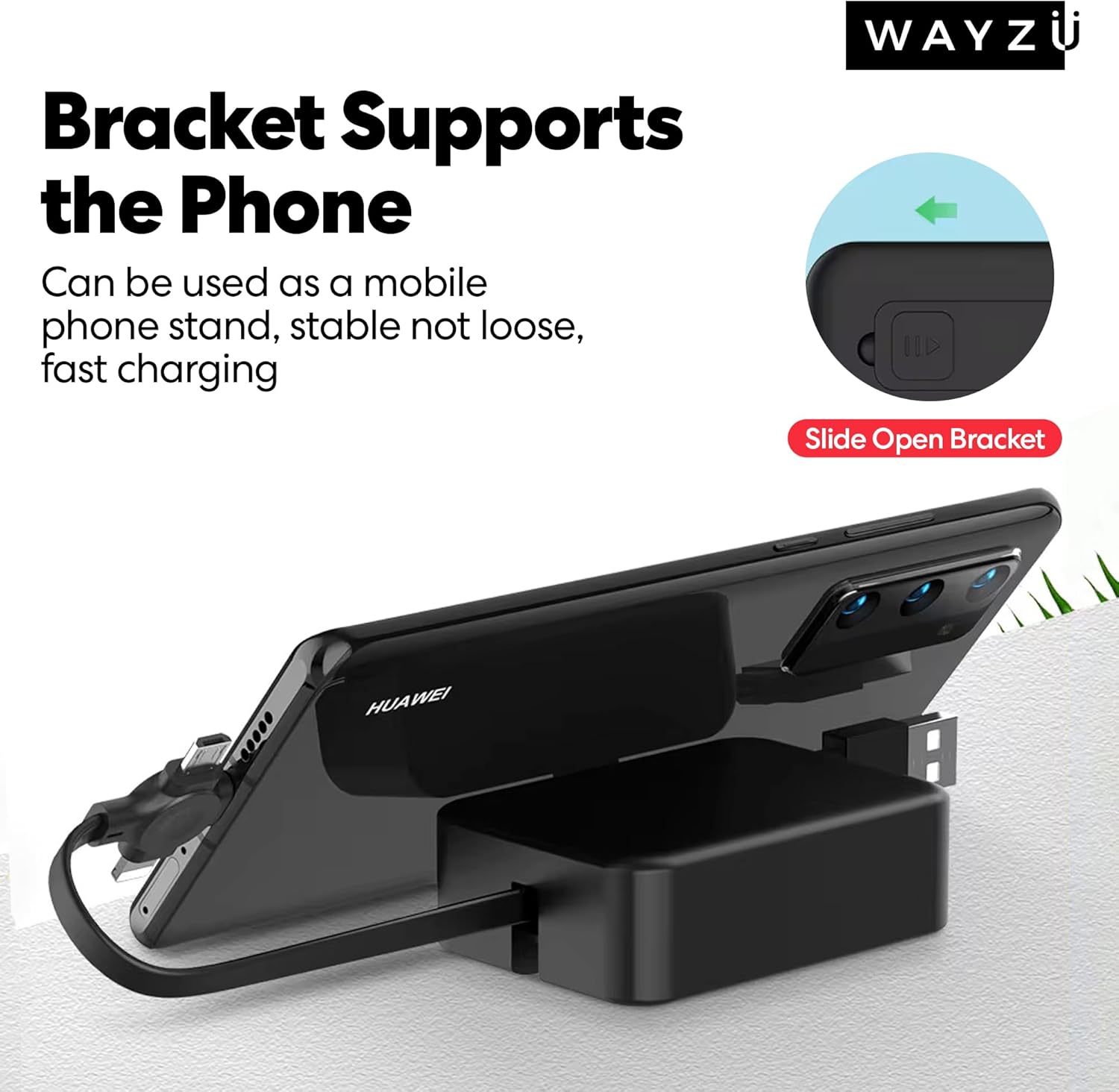 3-in-1 Retractable Multi Charging Cable & Phone Stand – Universal USB-C Cable Compatible with iPhone, Android, Micro USB, Travel Charger Lead - Image 5