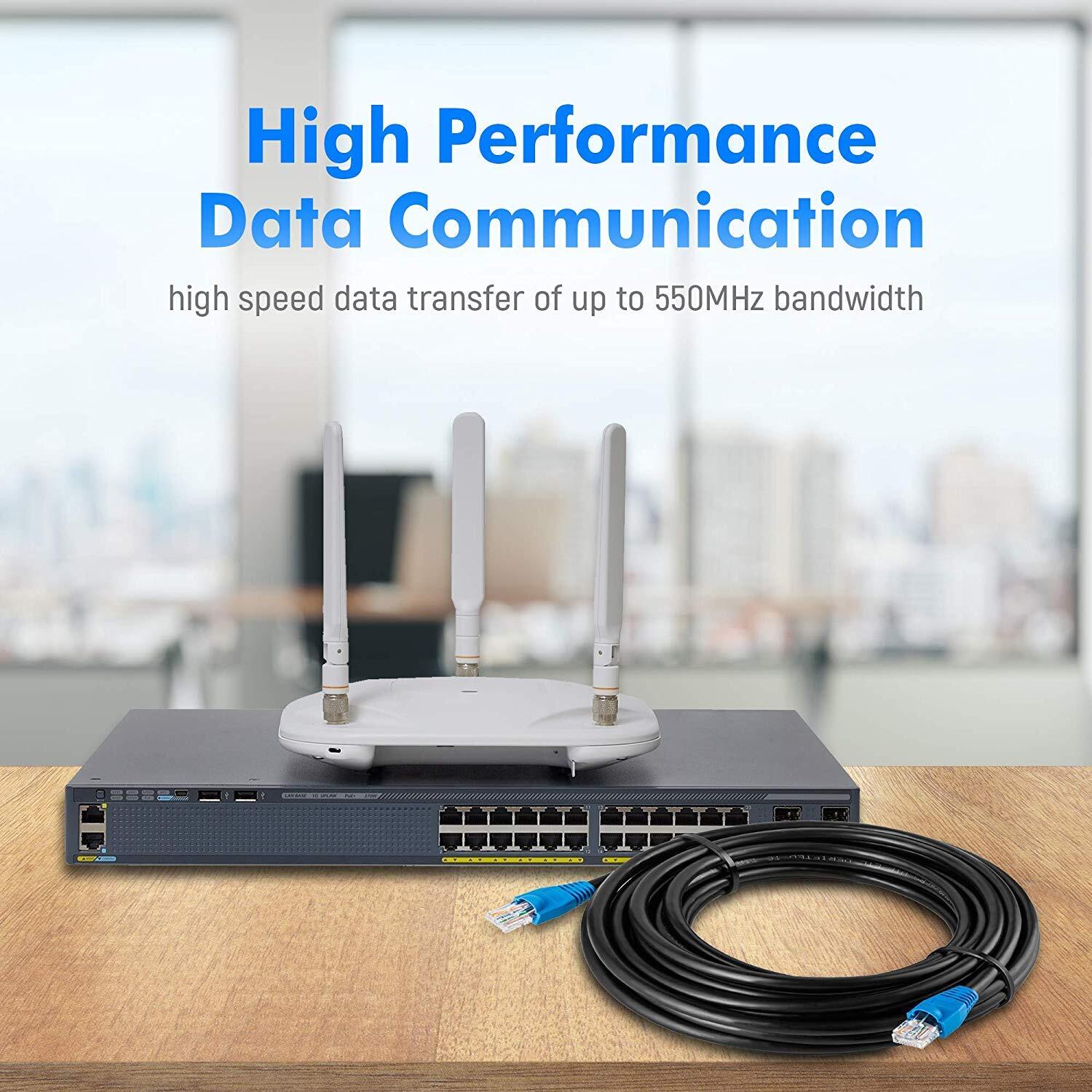 MutecPower 50m CAT6 Outdoor waterproof Direct Burial Ethernet Network Cable - UTP - CCA - 550 Mhz - Black 50 meter - Image 6