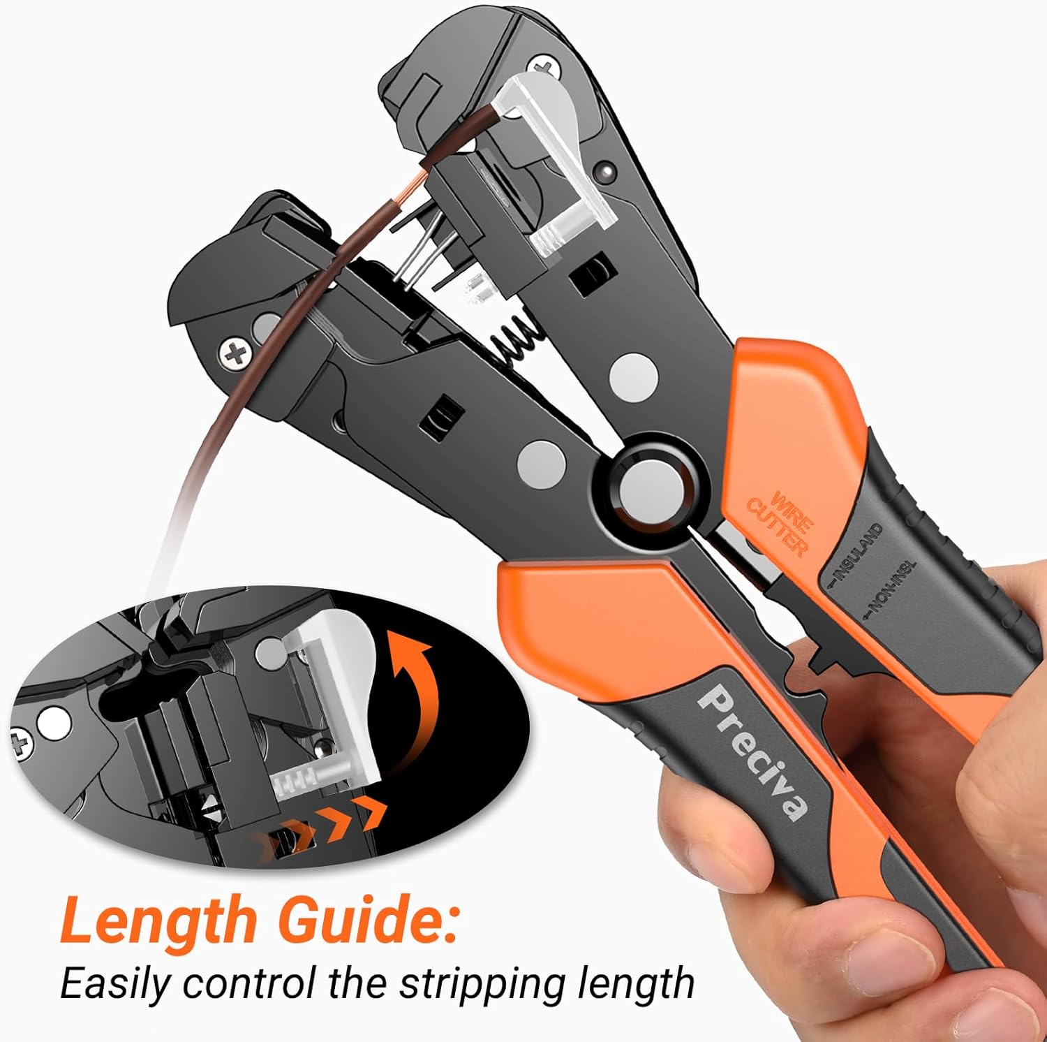 Wire Stripper, Preciva Automatic CableStripper and Cutter Tool Electrical for 0.2-6mm² Wires, Self Adjustable Electrican Wire Crimping Toolkit - Image 5
