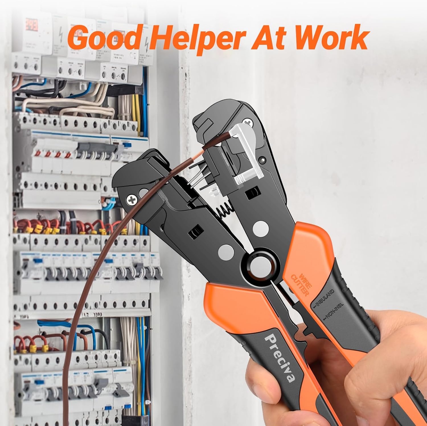 Wire Stripper, Preciva Automatic CableStripper and Cutter Tool Electrical for 0.2-6mm² Wires, Self Adjustable Electrican Wire Crimping Toolkit - Image 7