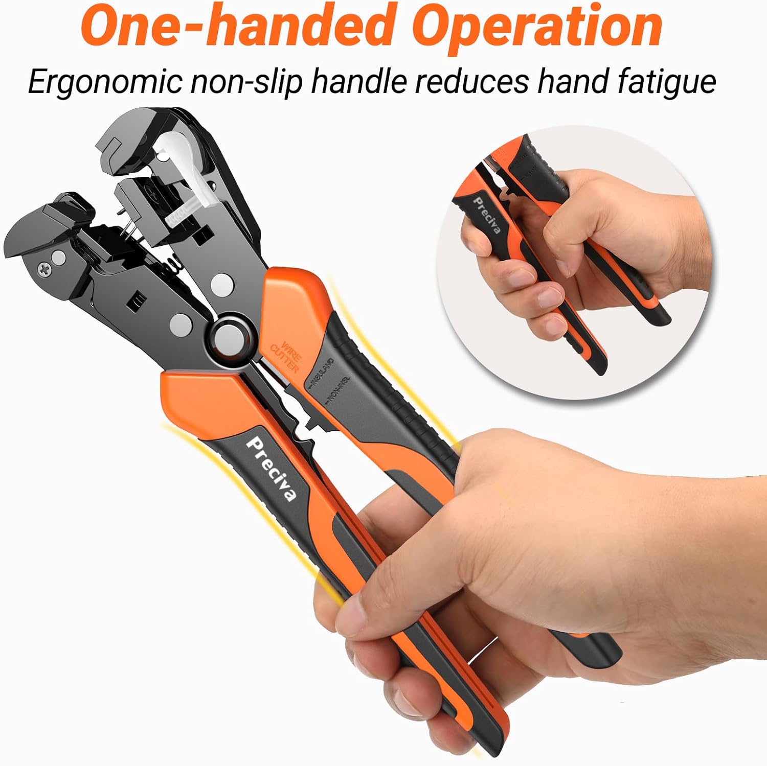 Wire Stripper, Preciva Automatic CableStripper and Cutter Tool Electrical for 0.2-6mm² Wires, Self Adjustable Electrican Wire Crimping Toolkit - Image 6