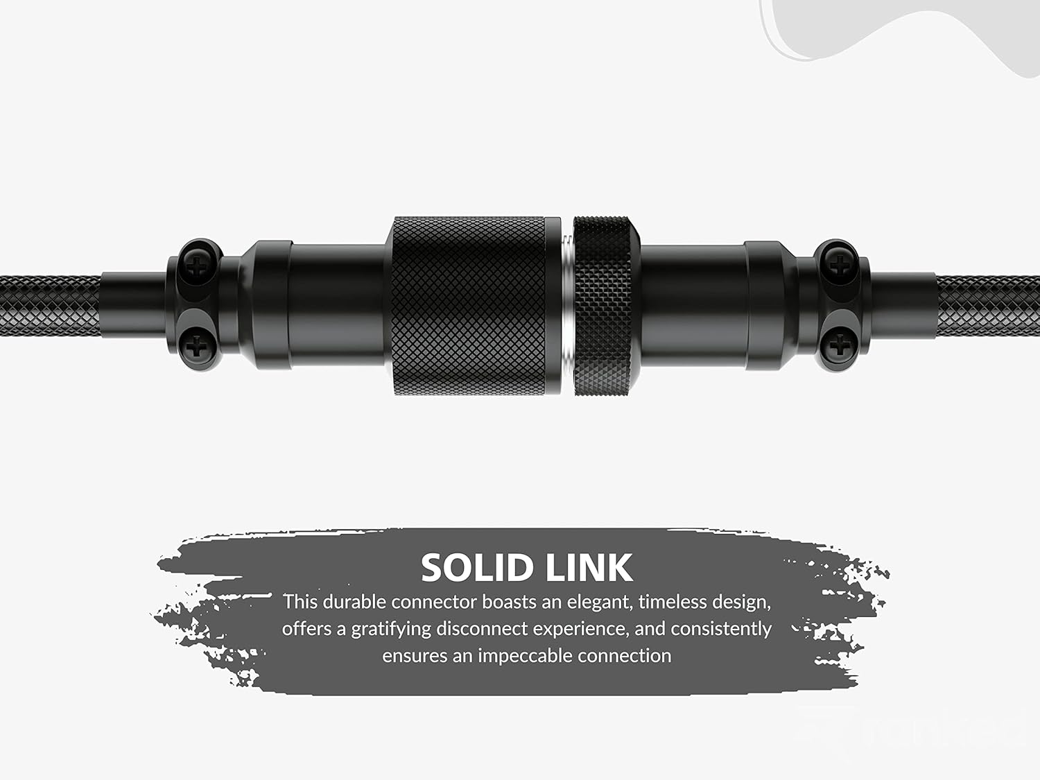 Ranked Coiled Keyboard Cable | Handcrafted Double-Sleeved Braided Cable | USB Type C to A | 5-Pin Aviator Connector for Custom Mechanical Gaming Keyboard | Support Fast Charge 20W (Black) - Image 6