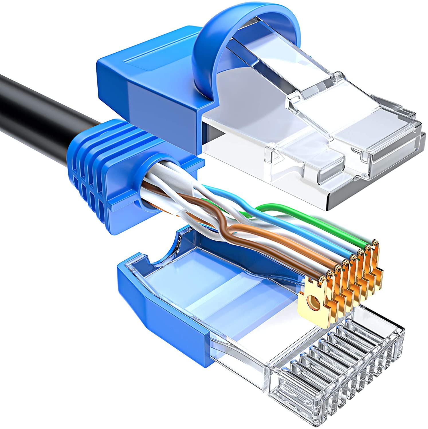 MutecPower 50m CAT6 Outdoor waterproof Direct Burial Ethernet Network Cable - UTP - CCA - 550 Mhz - Black 50 meter - Image 8
