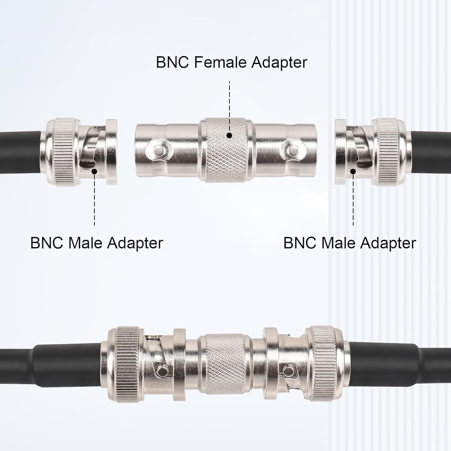 10 PCS BNC Female to Female Coupler Connector Adapter – Nickel-Plated Brass, In-Line Adapter for CCTV Security Camera, Video SDI/BNC Cable Extension, Signal Joiner (Silver) - Image 4