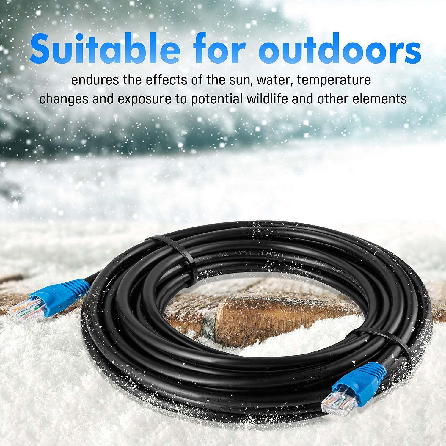 MutecPower 50m CAT6 Outdoor waterproof Direct Burial Ethernet Network Cable - UTP - CCA - 550 Mhz - Black 50 meter - Image 4