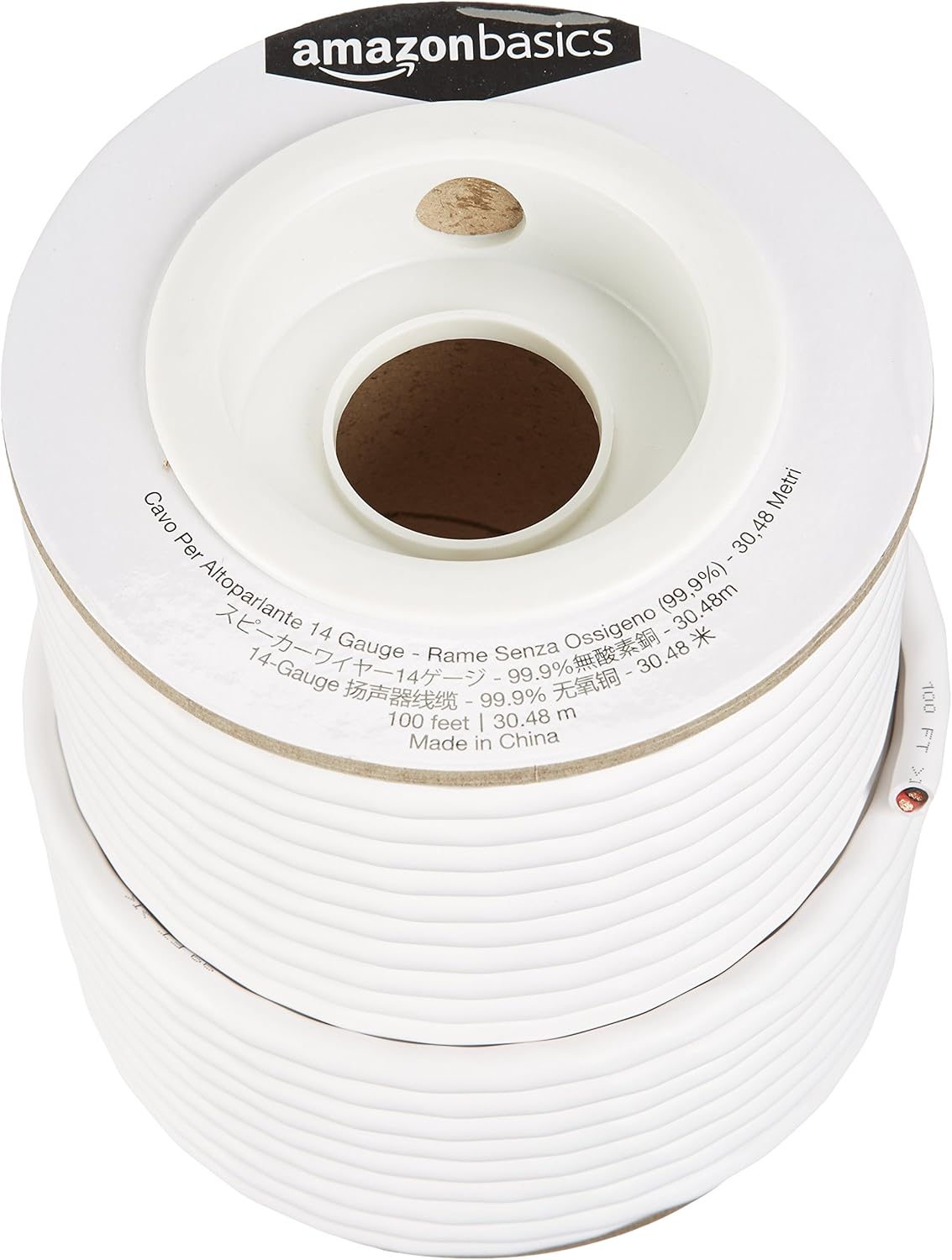 Amazon Basics Speaker Wire - 14-Gauge, 99.9% Oxygen-Free Copper, 30,5 m, White - Image 2