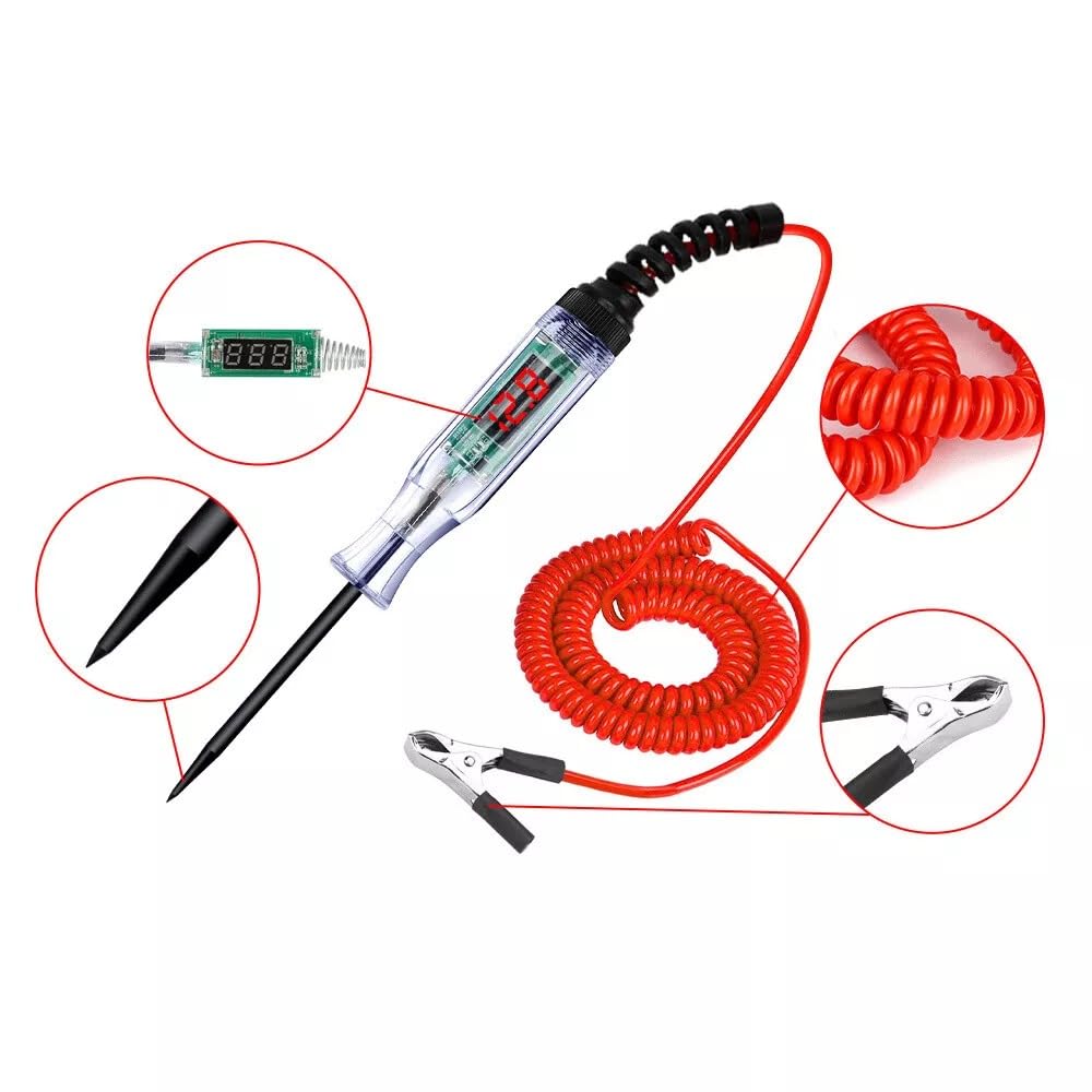 Circuit Tester, 3-70v Dc Voltage Tester with Digital Test Light Flashlight Measures Polarity Continuity, for Automotive Fuse Tester Wiring Circuit Checking - Image 3