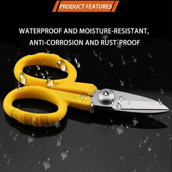 CHB Precision Kevlar Scissors Fibre Optic Cable Cutters Strand Shears Heavy Duty Super Sharp Hand Tool Twisted Pair CAT5 CAT6 Coax Stainless Steal Snips - Image 6