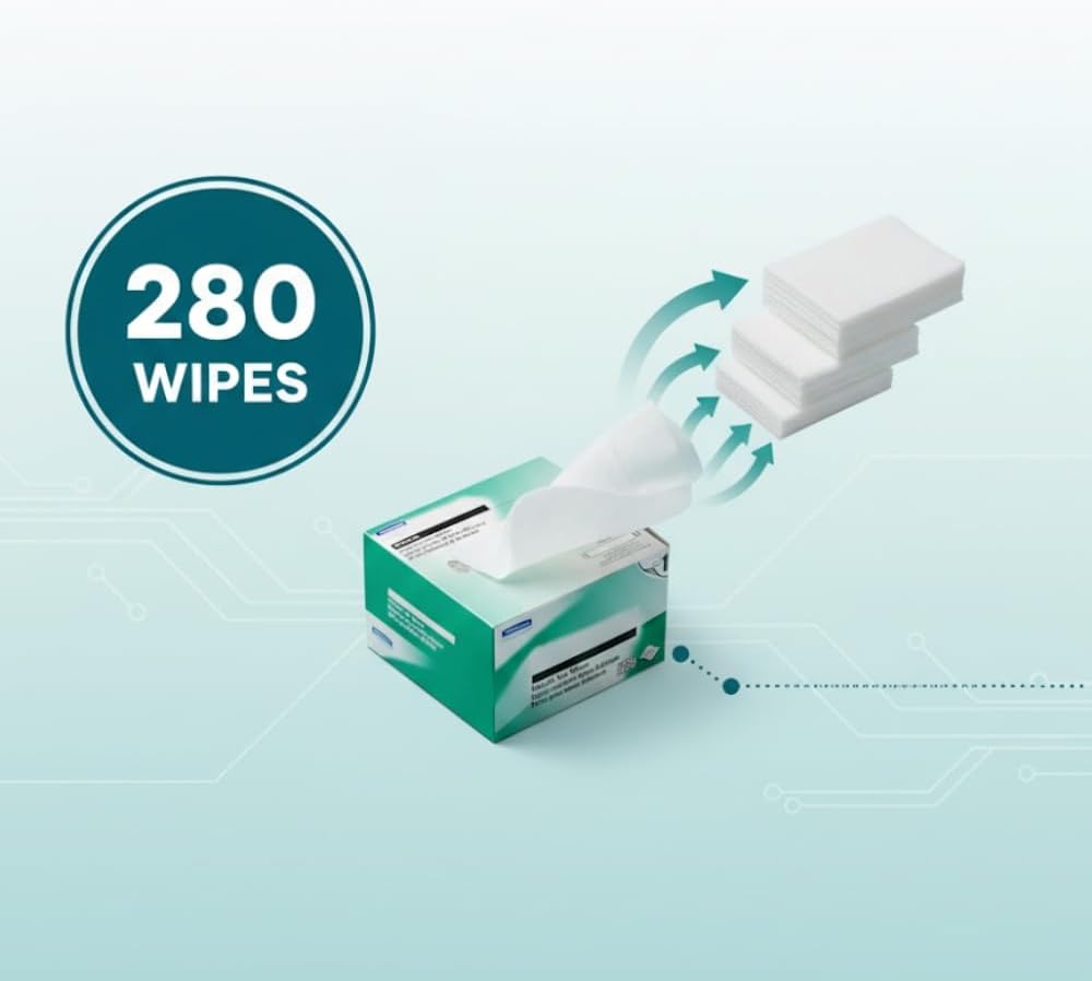 280pcs Delicate Optical Fiber Cleaning Dust-Free Paper Wipes, Anti-Static Science Wipers for Fiber Optic Connector Cleaning and Maintenance - Image 6