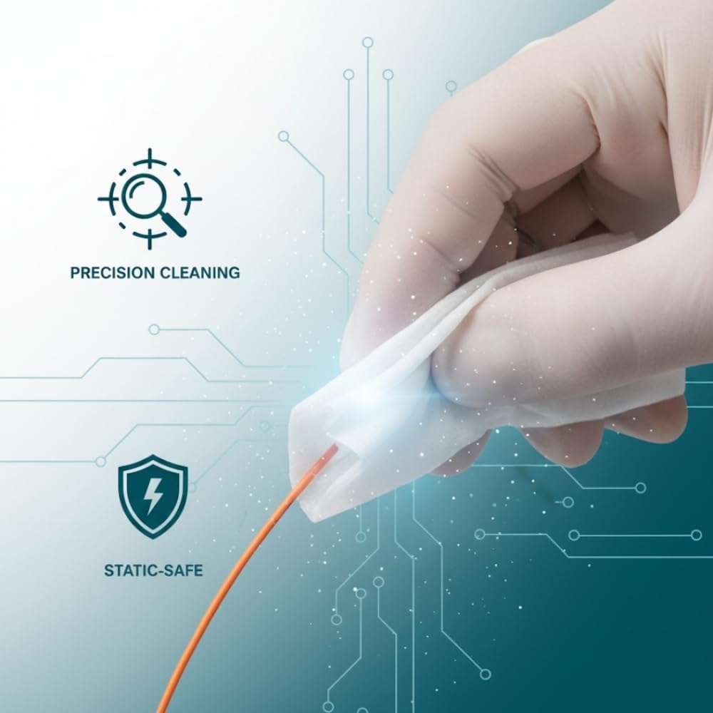 280pcs Delicate Optical Fiber Cleaning Dust-Free Paper Wipes, Anti-Static Science Wipers for Fiber Optic Connector Cleaning and Maintenance - Image 3