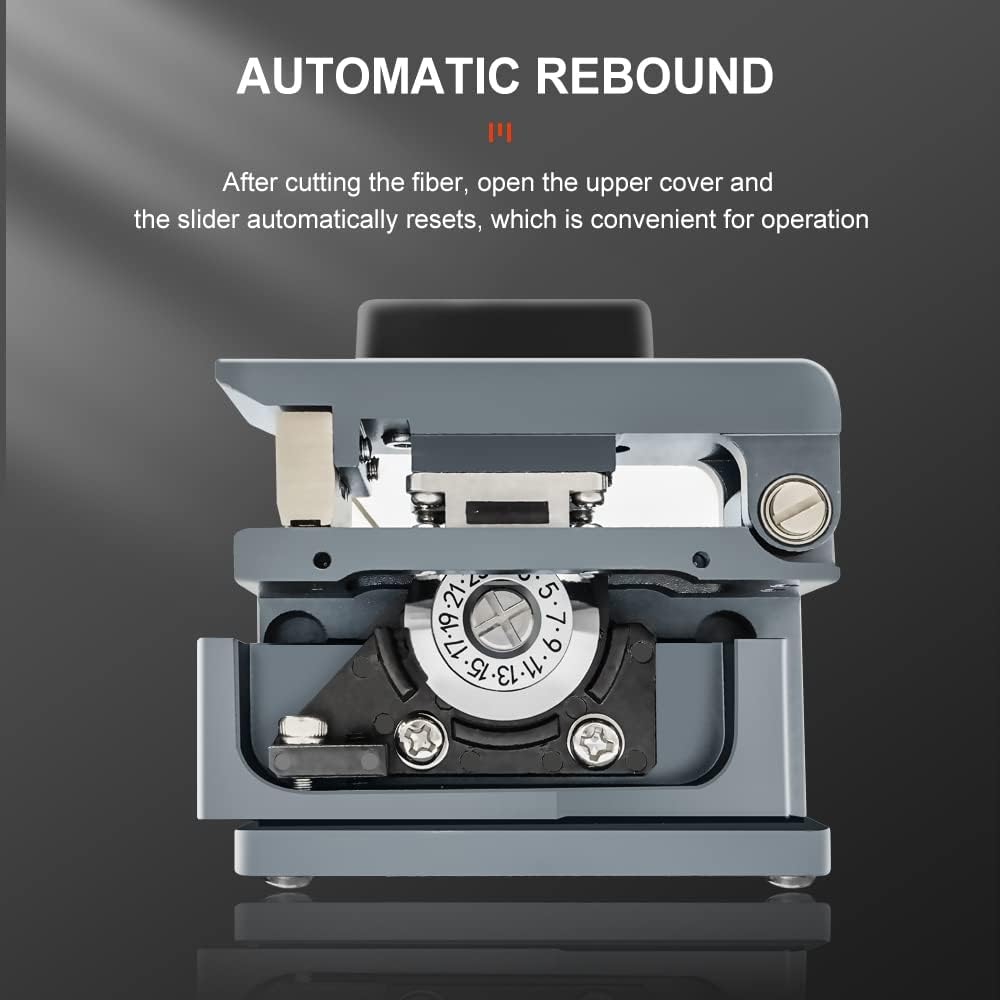 TM20 Fiber Cleaver with 24 Cleaving Spots by Precision CNC Machining, Optical Fiber Cutter Tool with 3 in 1 Fixture and Automatic Rebound Slider Rail - Image 8
