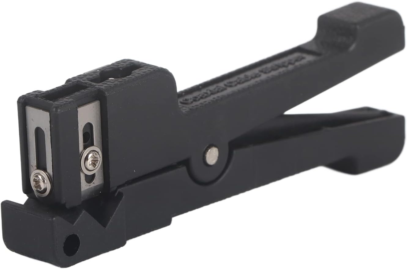 Optical Fiber Strippers Professional Precision Cable Sheath Peeling Tool with Adjustable Blade Depth for Electricians Technicians Black Plastic Metal 3.5 Inch - Image 3