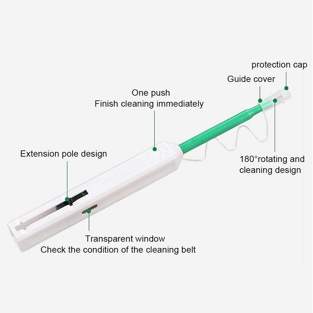 POHOVE 2pcs/set Fiber Optic Cleaner, Fiber Connectors Cleaning Pen with 800+ Cleans for 1.25mm LC/MU and 2.5mm SC/ST/FC Ferrules Push Type - Image 6